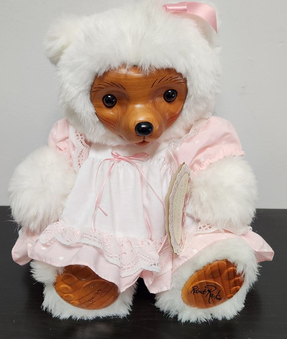 Vintage Robert Raikes Original "660283 Annie" Wooden Face Doll w/ Tags & Signed